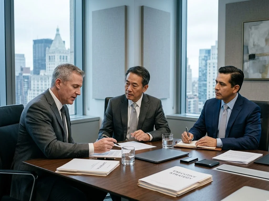Professional corporate interpreter for New York Wall Street executive meetings, M&A negotiations, and C-suite investor calls