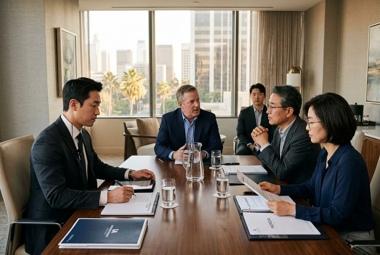 Professional Korean corporate interpreter for Koreatown business negotiations and Korean conglomerate meetings in Los Angeles