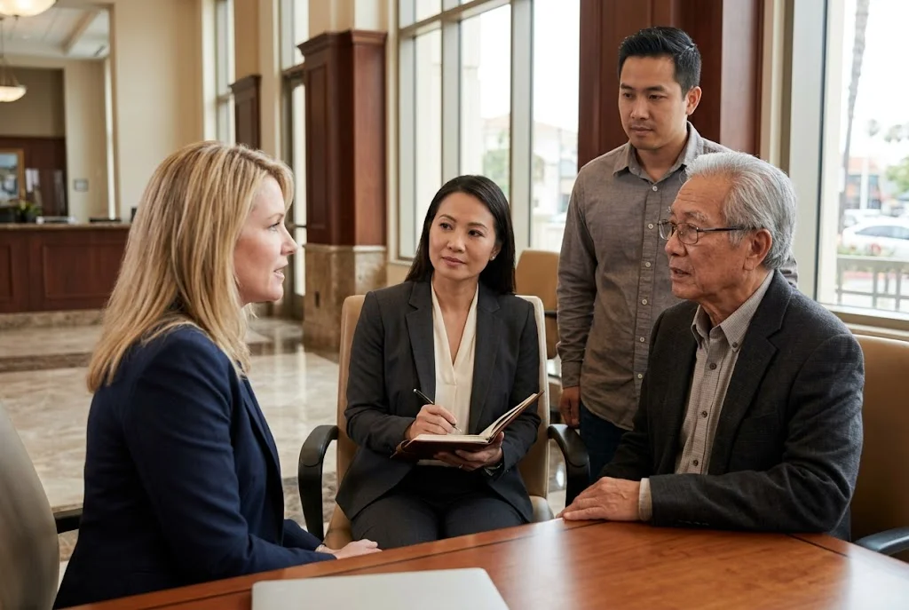 Court-certified Vietnamese interpreter providing dialect-matched interpretation for Orange County Little Saigon legal, medical, and business clients