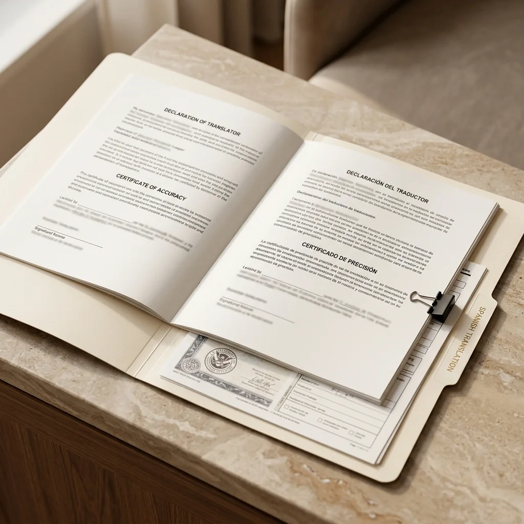 Certified Spanish document translation for Pasadena, California legal and immigration paperwork