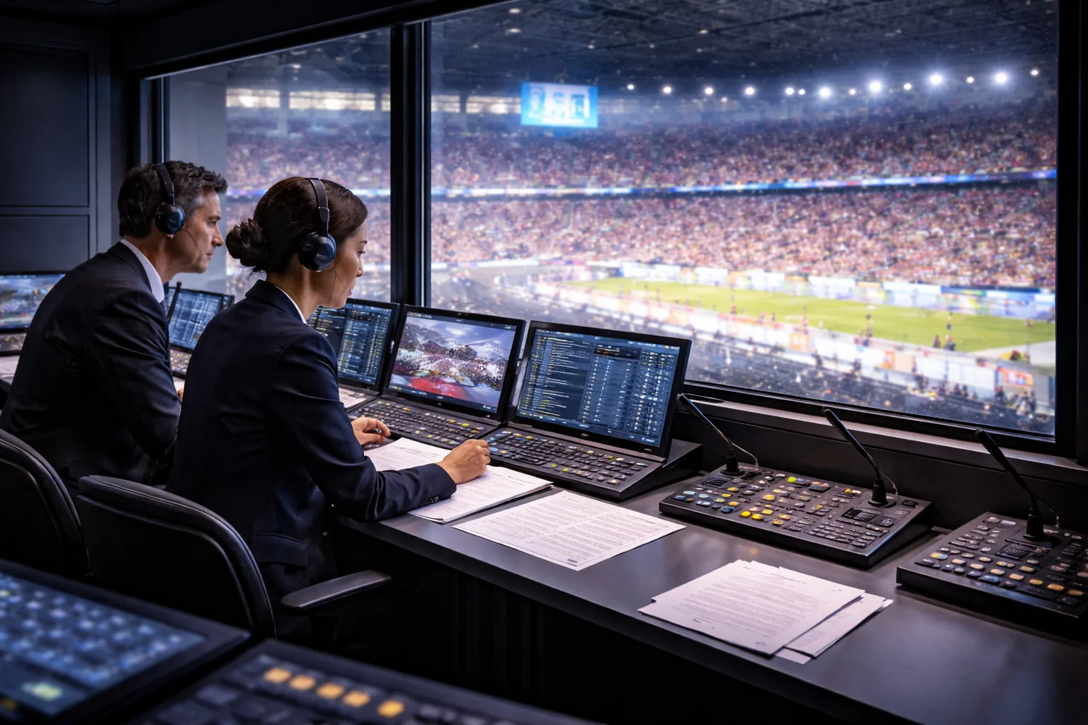 Professional interpreters providing multilingual support at an international sporting event and world games competition